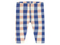 Blau-weiß karierte Leggings für Babys.