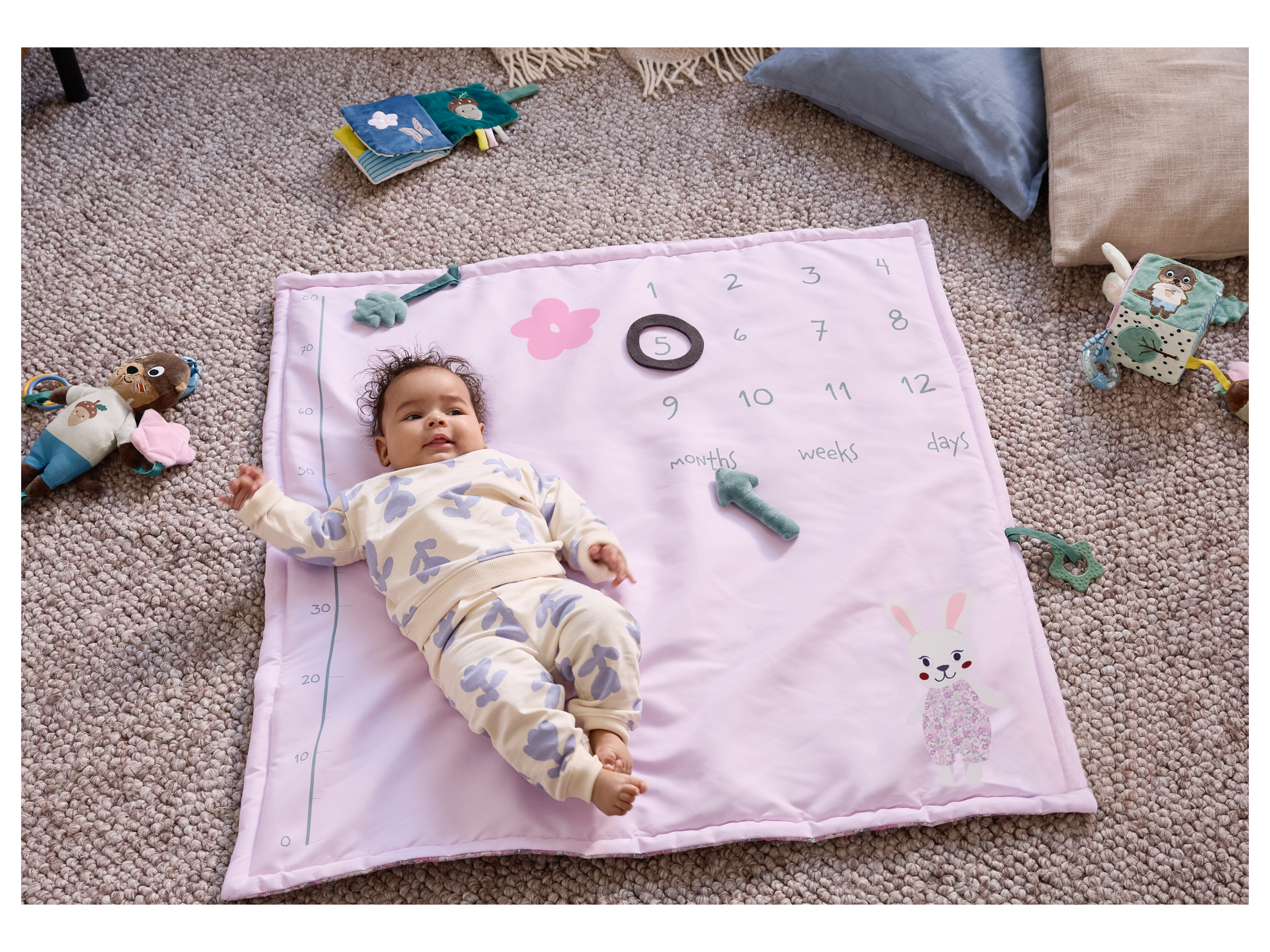 Thumbnail - lupilu® Baby-Meilensteindecke, mit Spielfunktionen (rosa/Mädchen)