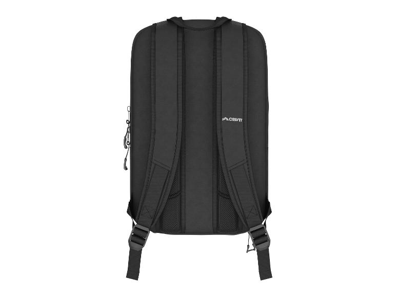Schwarzer Sportrucksack mit Schultergurten und gepolsterten Mesh-Bereichen am Rücken