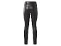 Schwarze, glänzende Leggings aus Kunstleder mit hohem Bund.