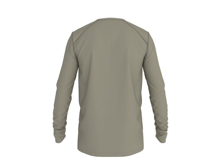 Graugrünes Langarmshirt für Herren, Rückansicht