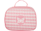 Rosa-weiße Lunchtasche mit Rautenmuster und Schmetterlingsdesign