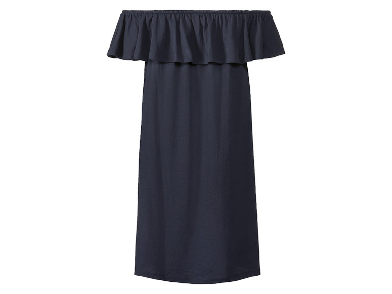Gehe zu Vollbildansicht: esmara® Damen Kleid mit Carmenausschnitt, reine Baumwolle - Bild 6