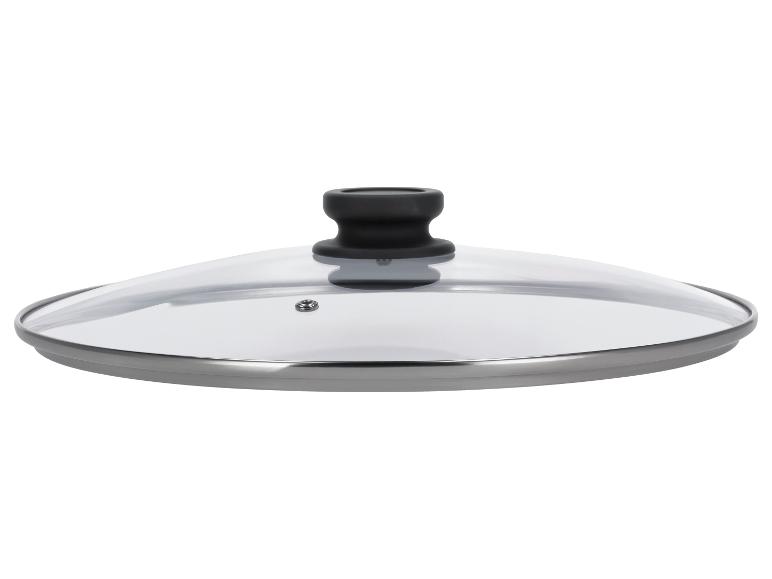 Glasdeckel für Topf oder Pfanne mit schwarzem Griff