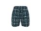 Herren-Boxershorts im Karomuster in Blau, Weiß und Grau.
