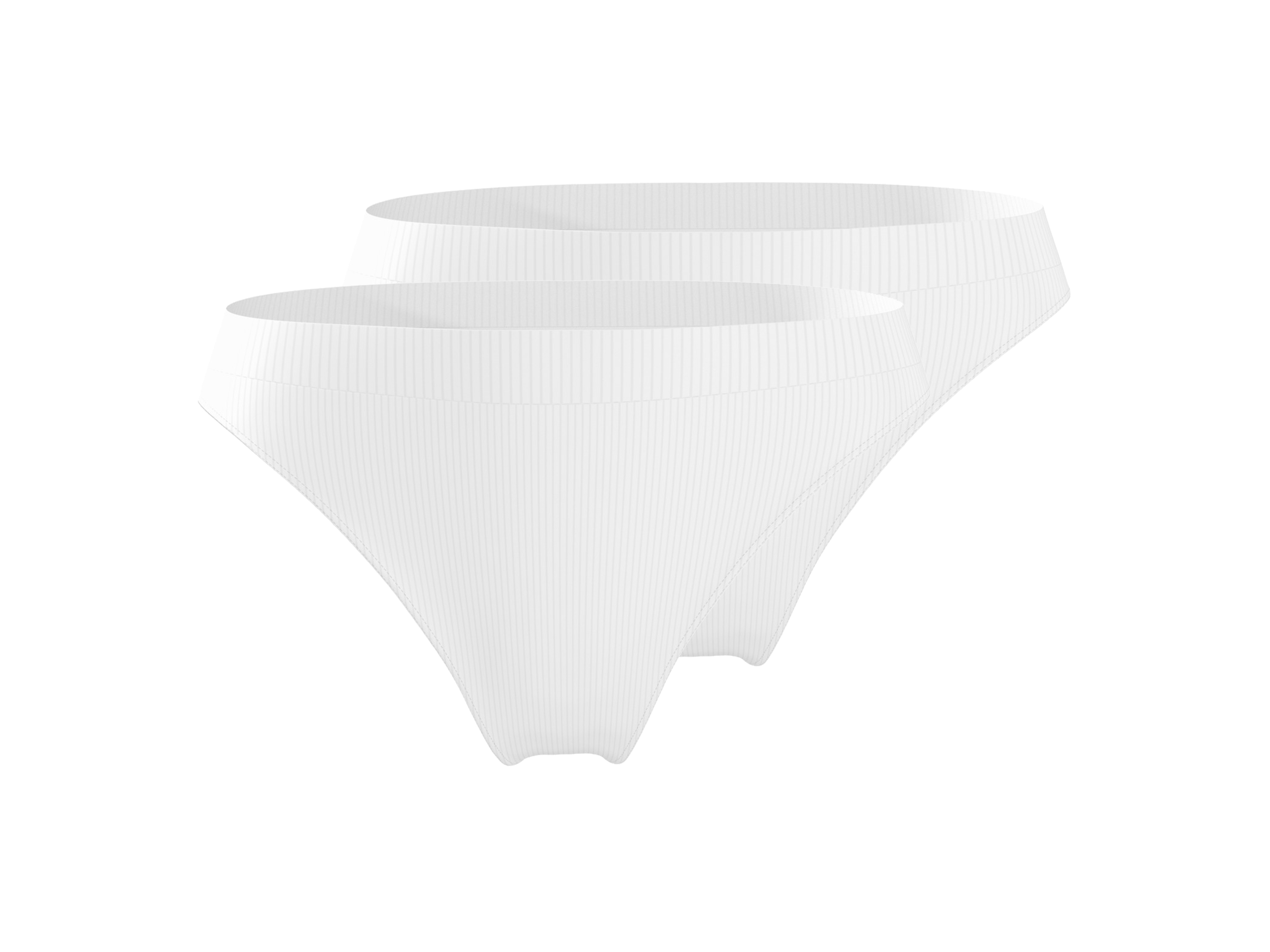 ESMARA® Damen Gerippte Minislips, 2 Stück (Weiß, S(36/38))