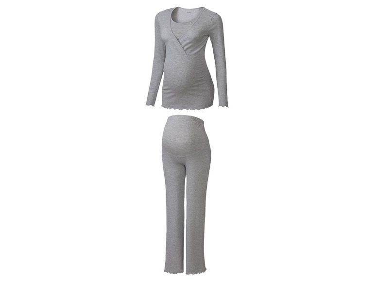 Gehe zu Vollbildansicht: esmara® Damen Umstandspyjama aus weicher Ripp-Qualität - Bild 12