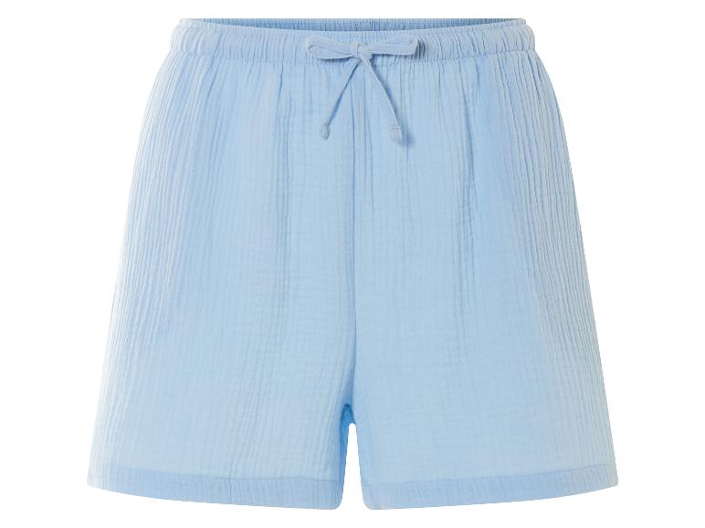 Hellblaue Musselin-Shorts, lässiger Stil.