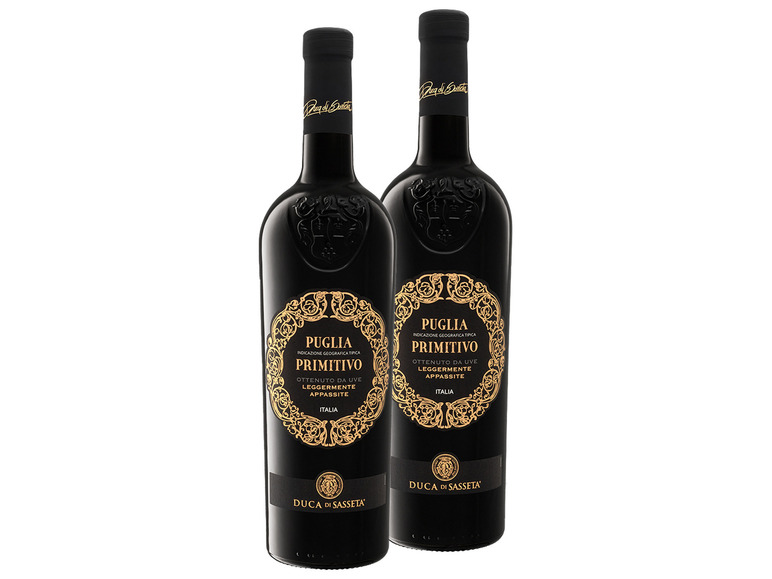 2er Weinpaket Duca di Sasseta Primitivo Puglia IGT halbtrocken, Rotwein