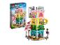 LEGO Friends Set mit einem farbenfrohen mehrstöckigen Gebäude und Figuren.