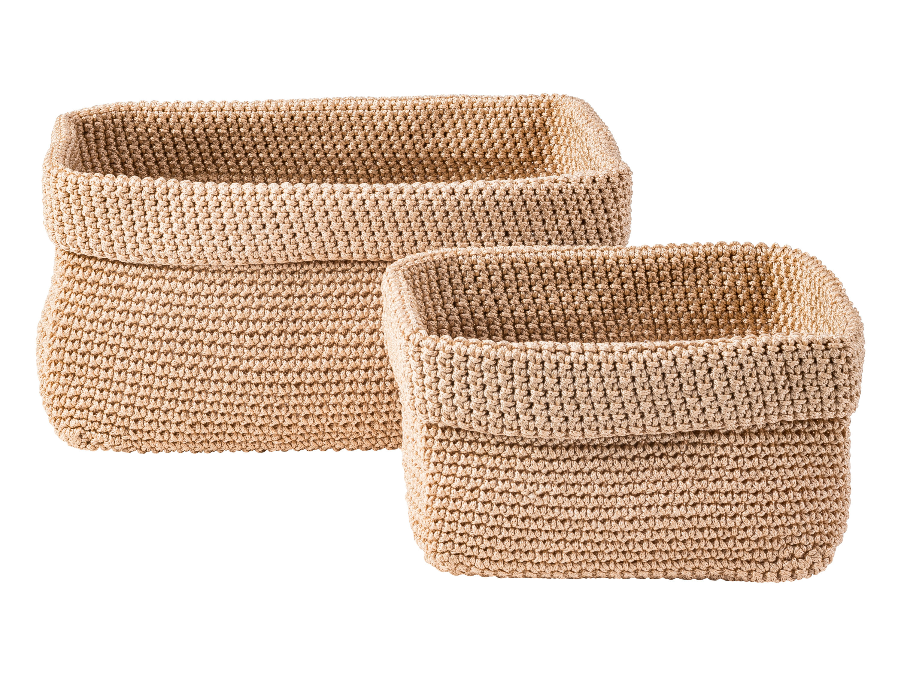 Thumbnail - W5 Aufbewahrungskorb-Set / Hänge-Organizer (Aufbewahrungskorb 2er beige)