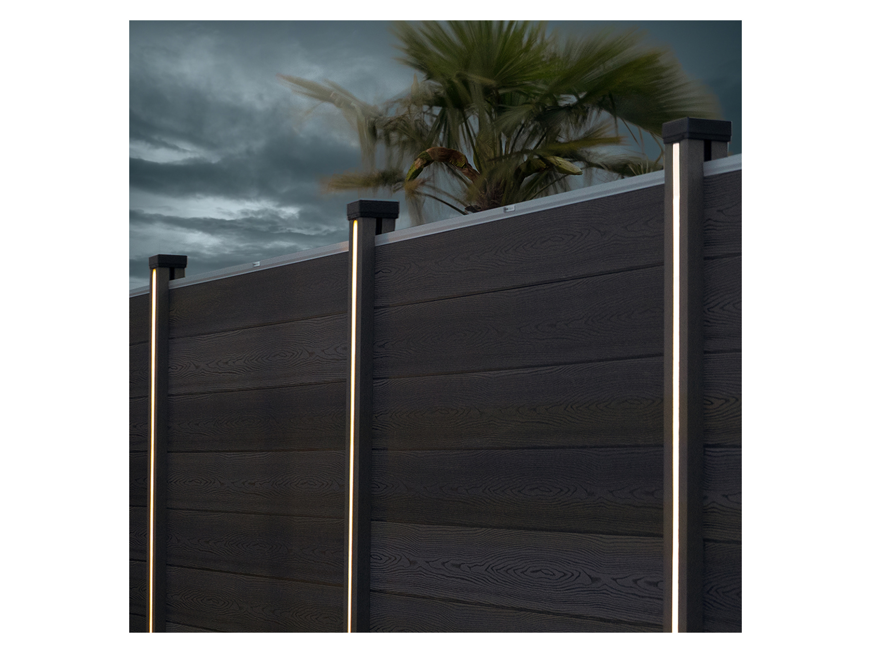 HOME DELUXE Zaunpfosten Nutleiste mit Solar LED Beleuchtung DINA DELUXE, (3-St), Kompatibel zu Sichtschutzzaun CALLADO – Bild 2 von 4