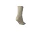 Einzelne beige gerippte Socke mit Rüschensaum.