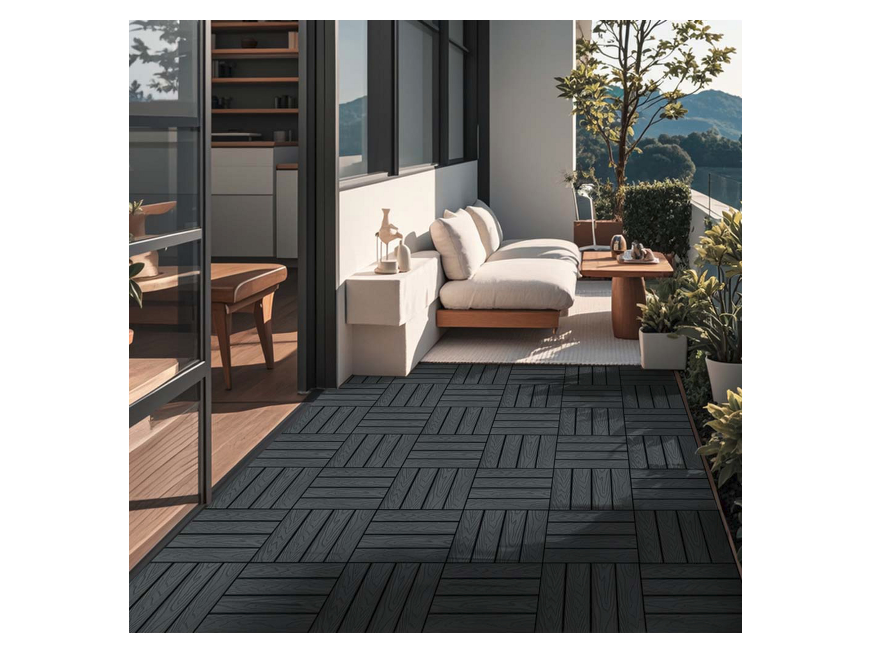 HOME DELUXE WPC Klickfliesen »BAVARO PREMIUM« (2,5m², Anthrazit) – Bild 3 von 3