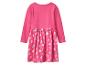 Mädchen-Kleid in Pink mit langen Ärmeln und Pfotenabdruck.