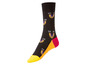 Schwarze Socken mit Regenbogen- und 'OK'-Muster