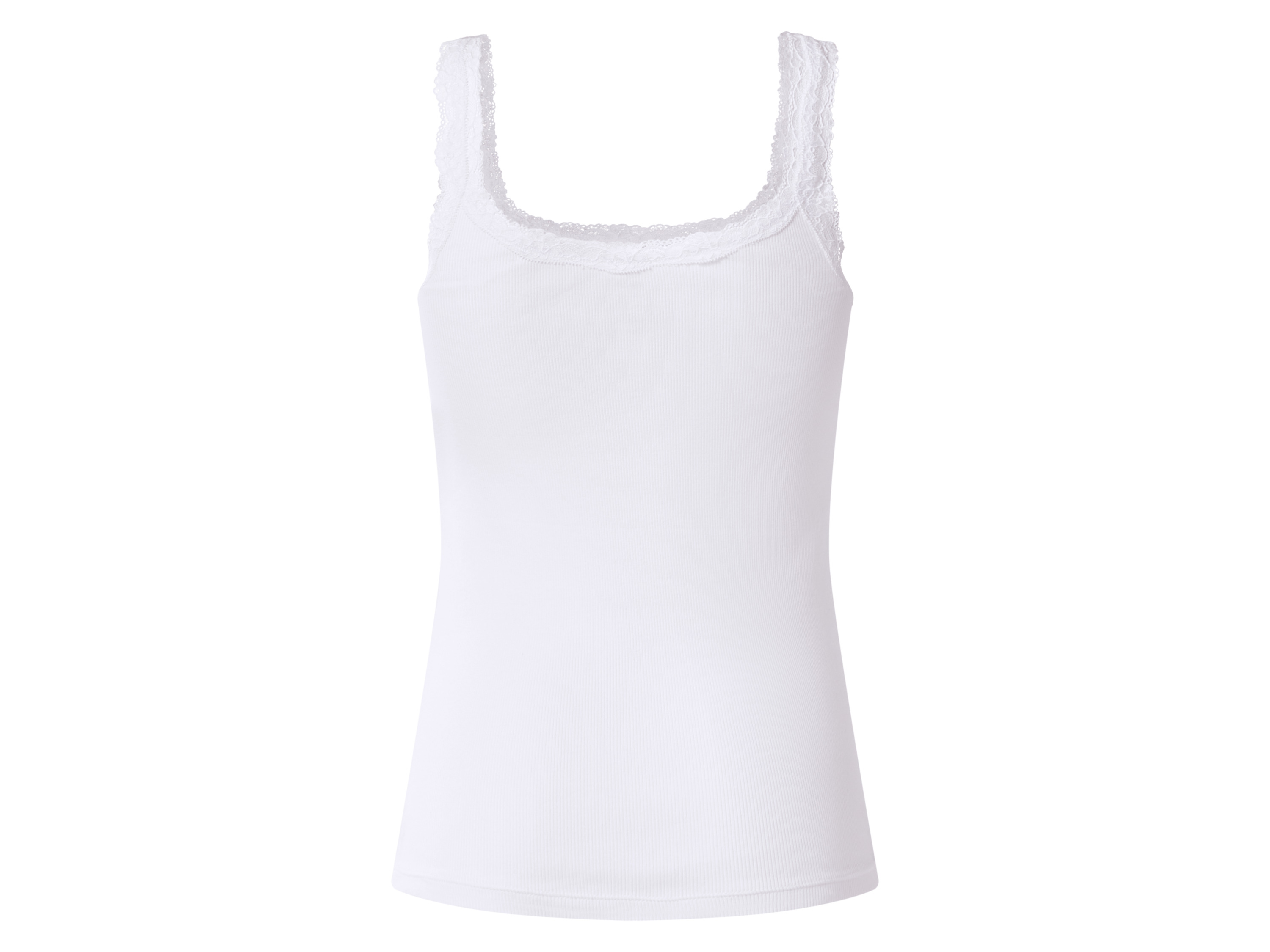 Thumbnail - esmara® Damen Gerippte Tops mit Spitze, 3 Stück (Pink/Weiß, XL(48/50))