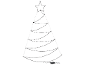 Weihnachtsbaum-Lichterdekoration mit Sternspitze und horizontalen Lichterketten