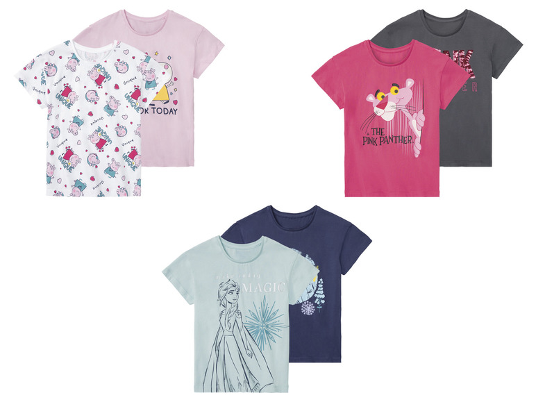 Gehe zu Vollbildansicht: Kleinkinder Kinder Mädchen T-Shirts, 2 Stück, mit Print - Bild 1