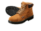Braune Sicherheitsstiefel aus Wildleder mit schwarzer Sohle