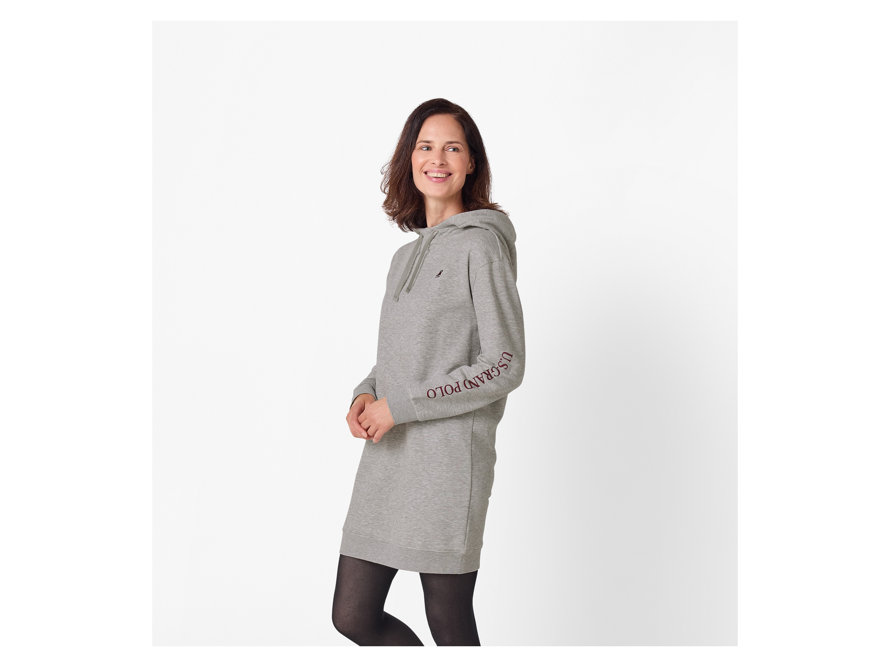 ESMARA® x U.S. Grand Polo Damen Sweatkleid (Grau, M (40/42)) – Bild 2 von 3