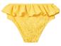 Gelbes Bikini-Unterteil mit Rüschen und strukturierter Stoff.