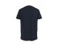 Dunkelblaues Kurzarm-T-Shirt, Rückansicht.