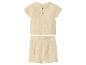 Beiges Kinder-Set mit Kurzarmhemd und Shorts mit Taschen