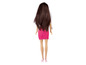 Eine Barbie-Puppe in einem rosafarbenen Kleid.