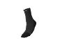 Schwarze gerippte Sportsocke mit grauen Details.