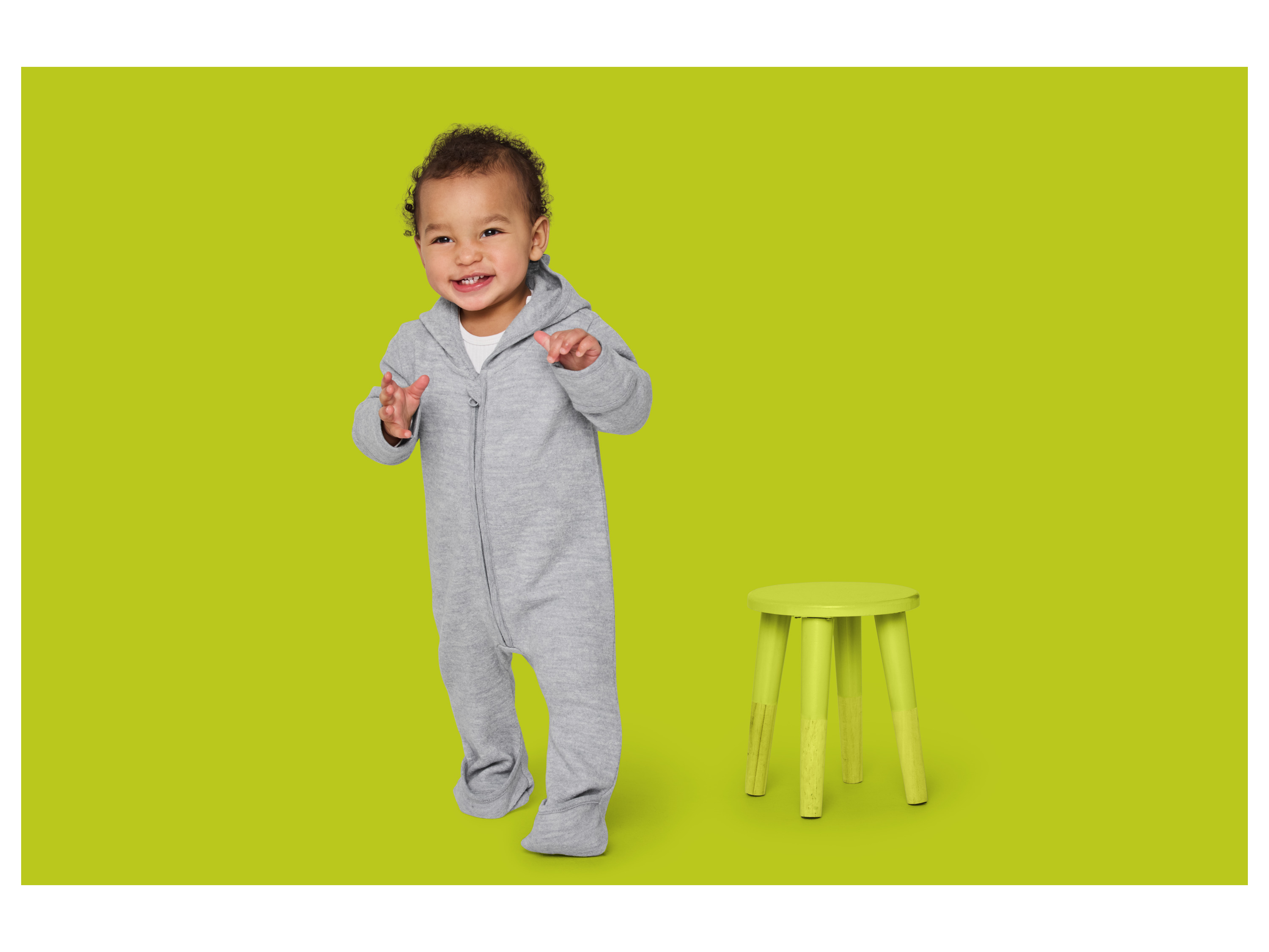 LUPILU® Premium Baby Wollwalk-Overall (Grau, 62/68) – Bild 2 von 4