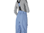 Herren-Skihose mit Hosenträgern und grauem Thermoshirt