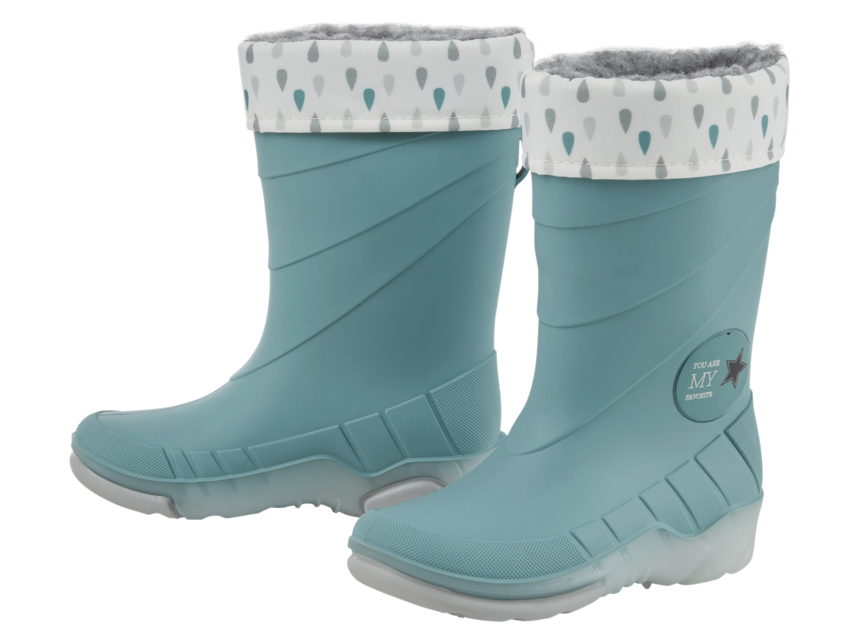 LUPILU® Kleinkinder Regenstiefel mit Licht und Warmfutter (Blau, 24)