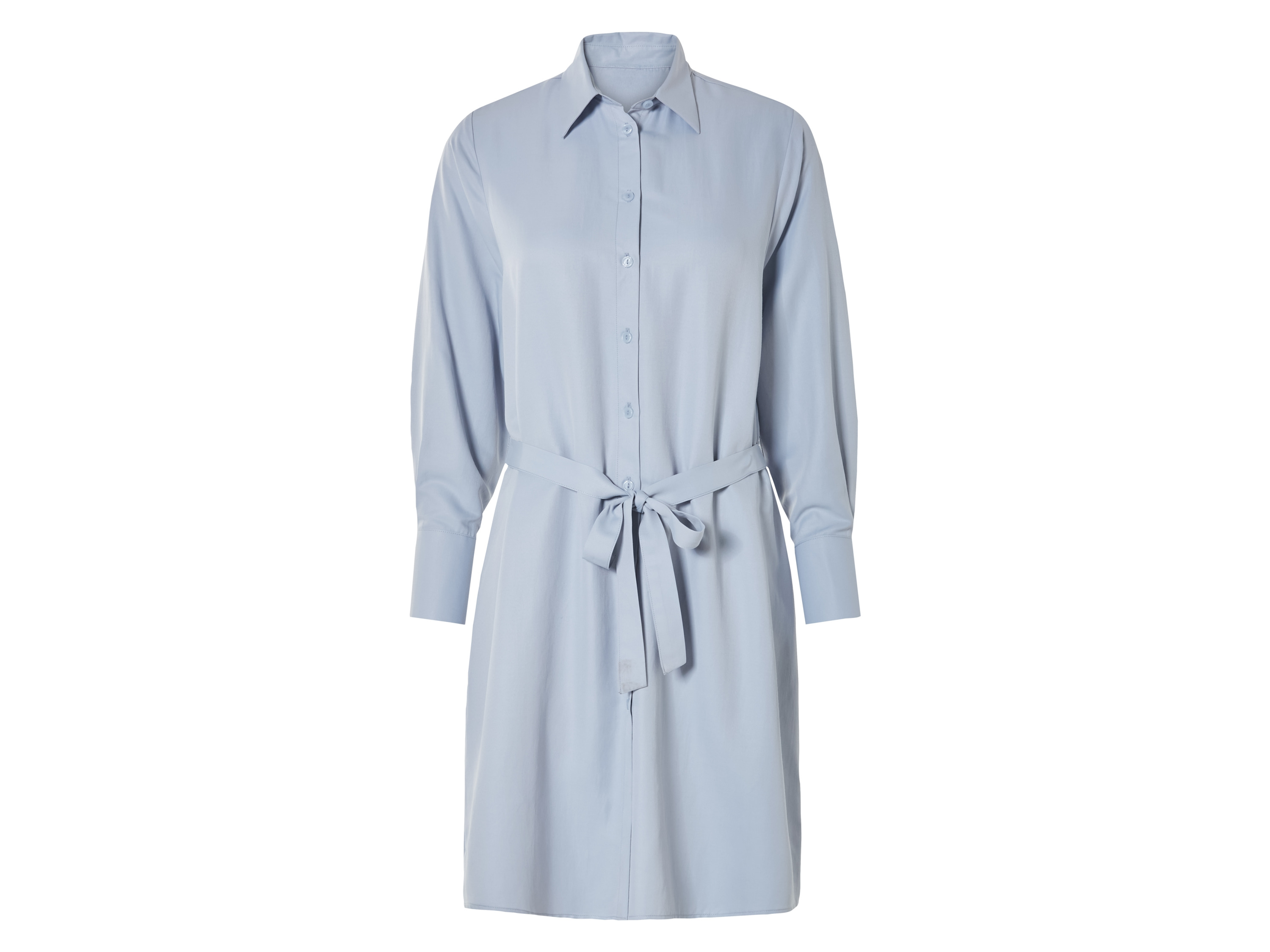 esmara® Damen Blusenkleid (Hellblau, 40)““ | marine: Stehkragen Ärmellänge: lang Länge: mini Material: Lyocell Tencel Polyester Pflegehinweis: waschen bei max. 30°C Pflegeleicht nicht bleichen nicht im Wäschetrockner trocknen bügeln bis 110 °C Stufe 1. Kein Bügeln mit Dampf nicht trockenreinigen Größe: XS 32/34 – L 44/46 Meine Lidl-Größe – so einfach gehts Einfach den Lidl-Größenrechner besuchen. Für deine Personengruppe und Produktgruppe die gemessenen Körpermaße eintragen und dann den Berechnen-Button betätigen. Schon wird dir deine Größe angezeigt. Oeko-Tex® Standard 100 Geprüft auf Schadstoffe Zertifizierungsnummer: 09.0.68536 Hohenstein HTT Standard 100 by Oeko-Tex® ist die weltweit bekannteste, unabhängige Zertifizierung schadstoffgeprüfter Textil- und Lederprodukte aller Art – vom Garn und den Stoffen bis hin zum gebrauchsfertigen Artikel. Das Label bestätigt