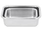 Zwei rechteckige, silberne Backformen aus Edelstahl, eine in die andere gestellt.