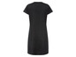 Schwarzes, langes T-Shirt-Kleid.