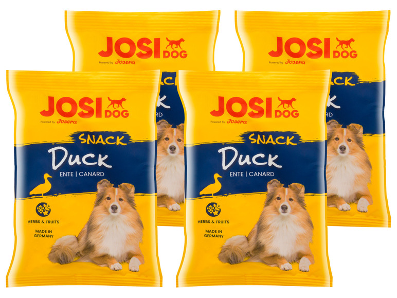 Gehe zu Vollbildansicht: JosiDog Hundesnack Duck, 4 x 90 g - Bild 1