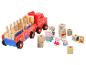 Peppa Wutz Holz-LKW-Spielzeug mit Stapelblöcken und Charakterfiguren.