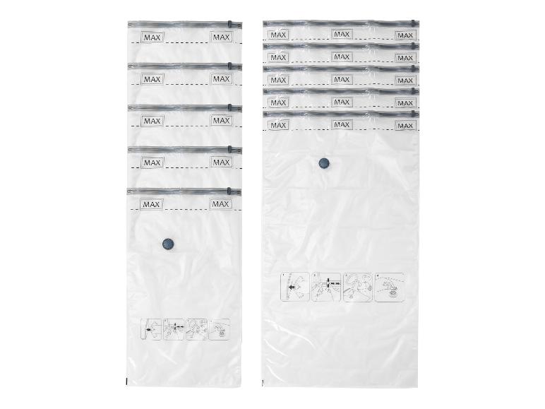 Vakuumbeutel mit Reißverschluss und Gebrauchsanweisung.