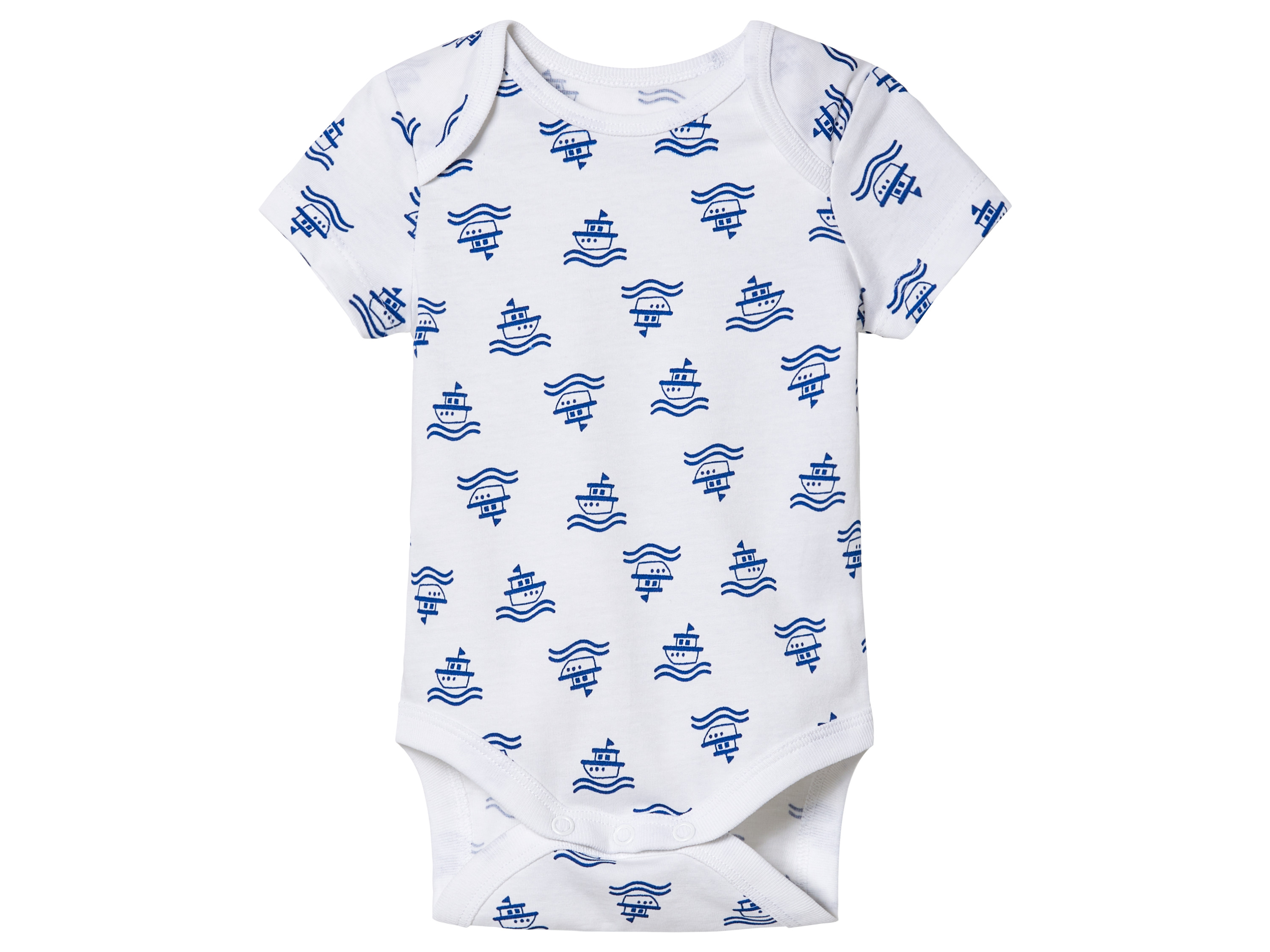 Thumbnail - lupilu® Baby Bodies, 3 Stück, kurzarm (62/68, Streifen/navy/weiß)