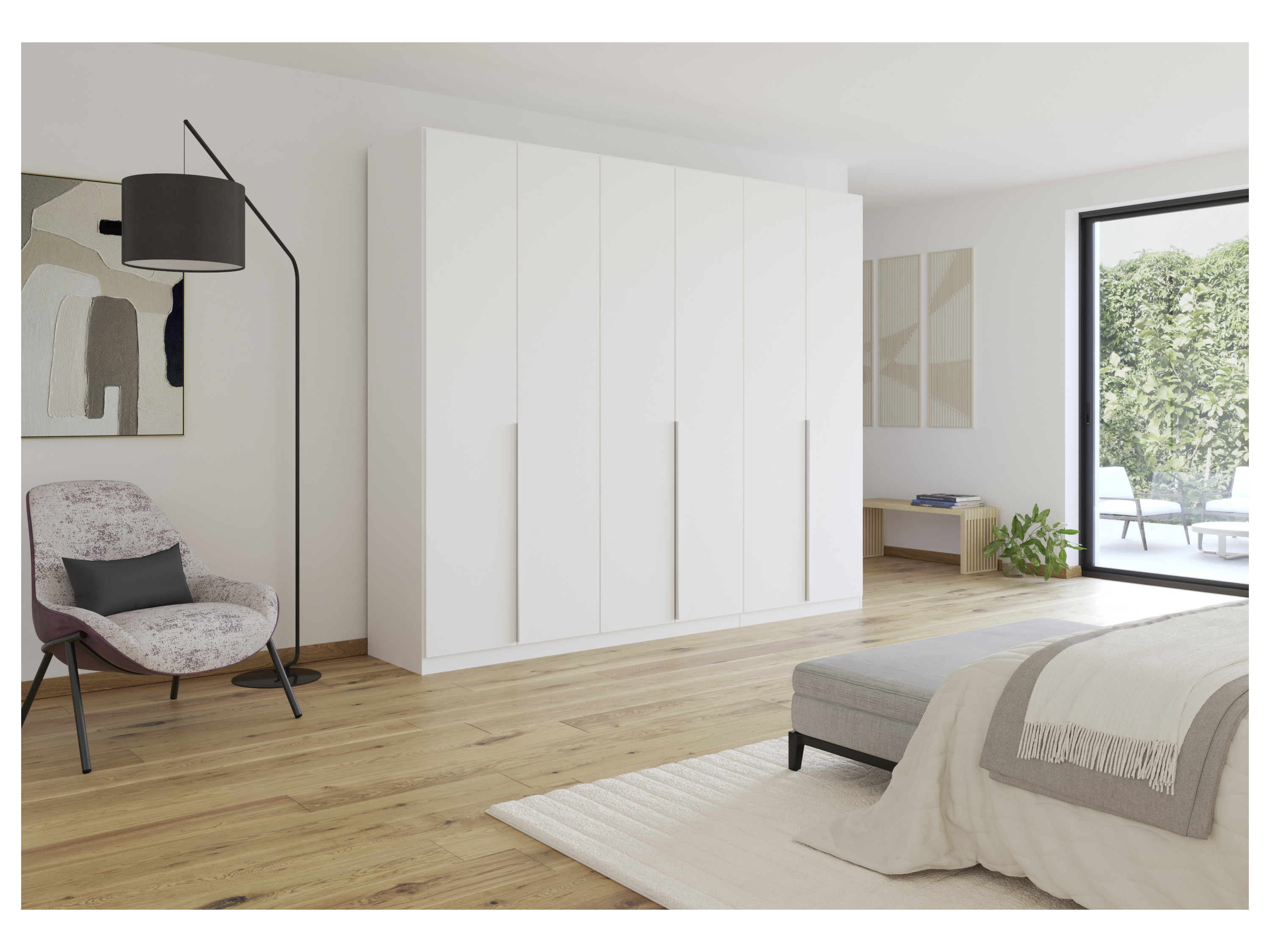 RAUCH ORANGE Drehtürenschrank Alabama (Basic-Zubehör, Weiß, Griffe Alufarben, 271 x 229 cm) – Bild 2 von 4
