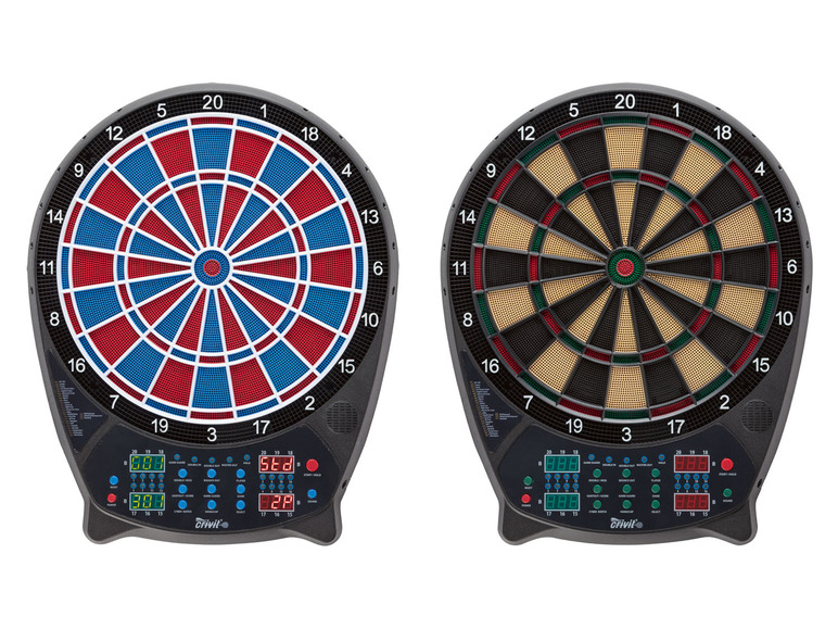 Zwei elektronische Dartboards mit Scoreboards von Crivit.