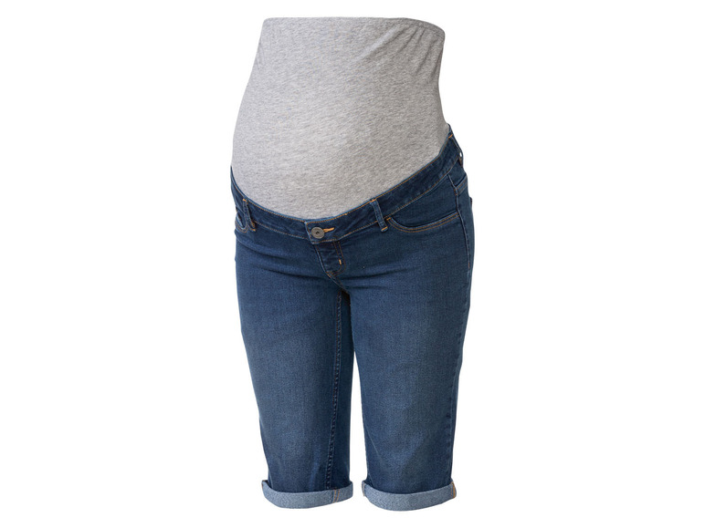 Gehe zu Vollbildansicht: esmara® Damen Umstands-Jeansshorts, niedrige Leibhöhe mit elastischem Besatz - Bild 4