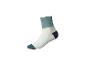 Socke mit blauer Spitze und Ferse, sowie grünem Oberteil