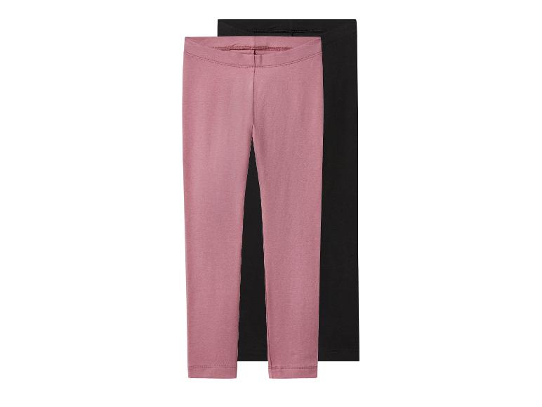 Zwei Leggings, eine rosa und eine schwarze