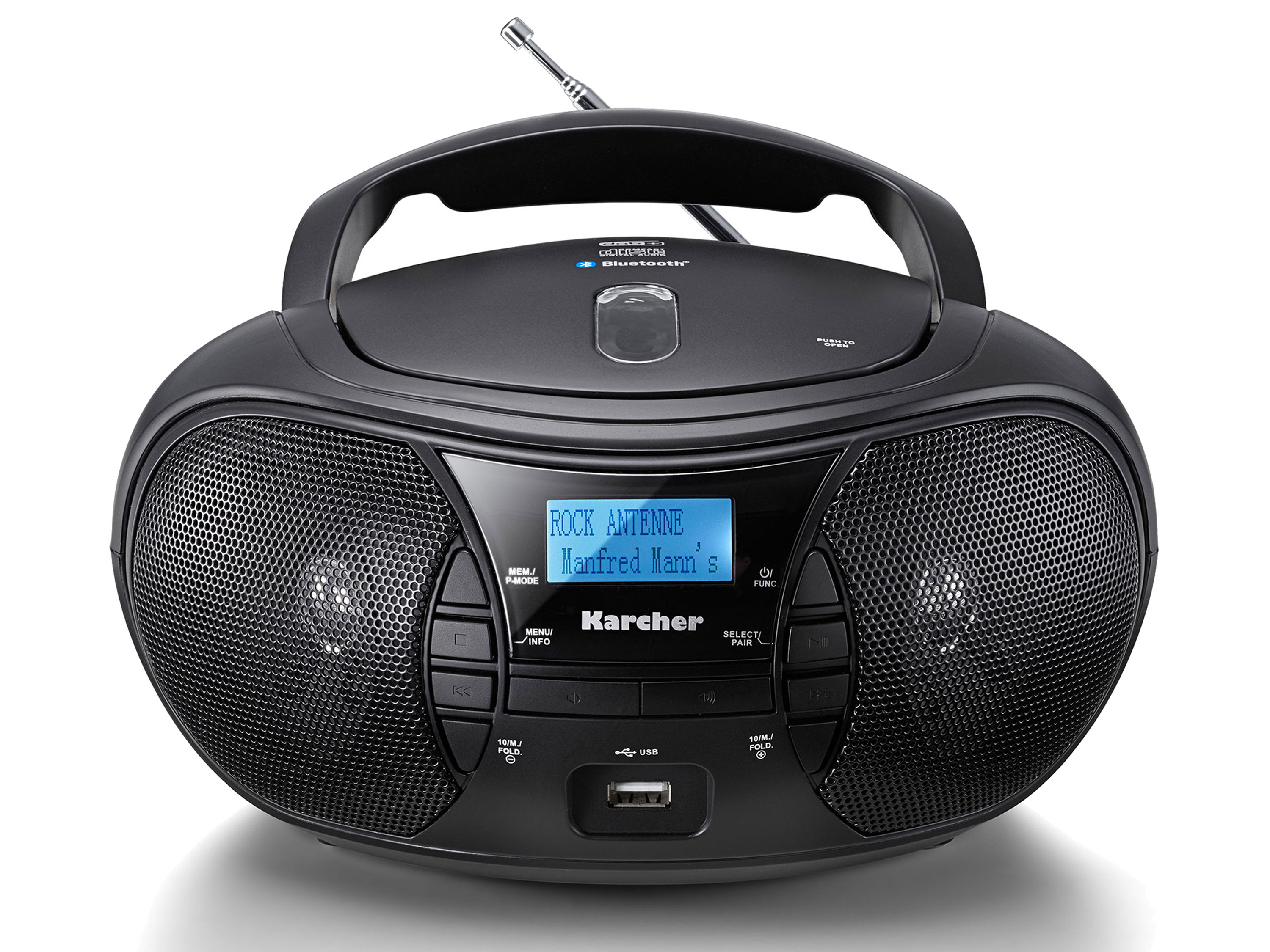 Karcher RR 5028D tragbares CD Radio (CD-Player, DAB+ Radio, Bluetooth, Batterie/Netzbetrieb, USB) | 04000420866794