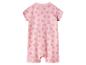 Rosa Baby-Kurzarmbody mit Herzchenmuster, Rückansicht.