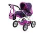 Lila Puppenwagen mit passender Tasche und Sternenmuster.