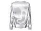 Gestreiftes weißes Langarmshirt mit schwarzen Streifen, Rückansicht