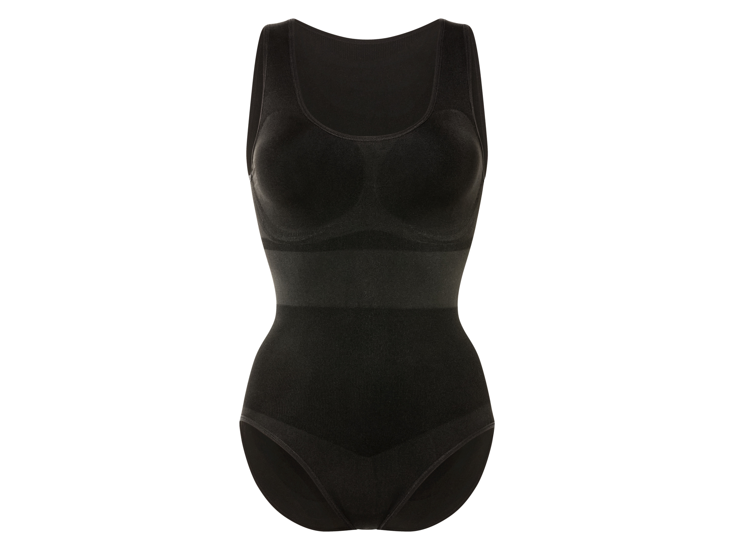 esmara® Damen Body figurformend (Schwarz, S(36/38))““ | mit Druckknöpfen zum bequemen An- und Ausziehen Eingestrickte Stützzone: – Formt und modelliert: Brust Taillen Bauch Rücken- und Gesäßbereich Trägerart: breit Ausschnitt: Rundhalsausschnitt Material: Polyamid, 13 % Elasthan Pflegehinweis: waschen bei max. 40 °C Pflegeleicht nicht bleichen nicht im Wäschetrockner trocknen nicht bügeln nicht trockenreinigen Größe: S 36/38 – XL 48/50 Meine Lidl-Größe – so einfach gehts Deine Größe findest du in der Lidl-Größentabelle . Oeko-Tex® Standard 100 Geprüft auf Schadstoffe Zertifizierungsnummer: 10.0.79224 Hohenstein Htti Standard 100 by Oeko-Tex® ist die weltweit bekannteste, unabhängige Zertifizierung schadstoffgeprüfter Textil- und Lederprodukte aller Art – vom Garn und den Stoffen bis hin zum gebrauchsfertigen Artikel. Das Label bestätigt
